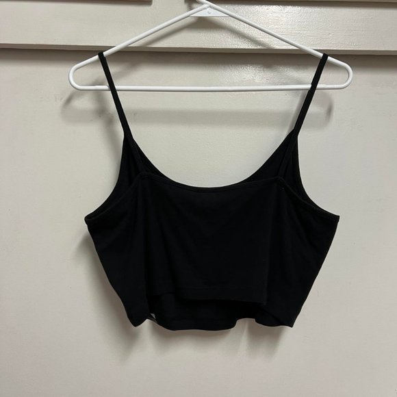 Urban Outfitters UO Embroidered Red Dragon Cropped Tank Top Black - Picture 2 of 4